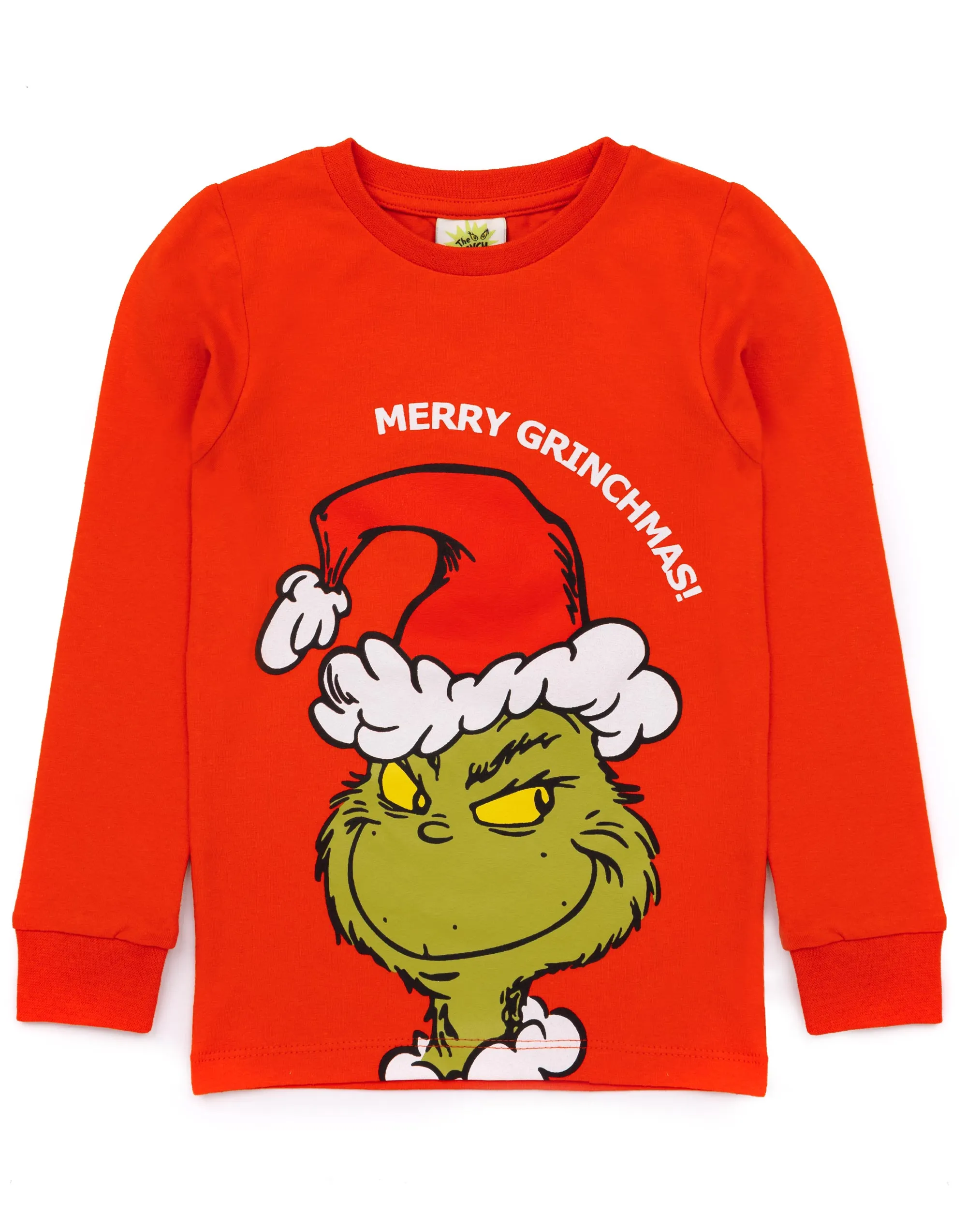 The Grinch Kids Christmas Matching Family Pyjamas - Slim Fit - Red