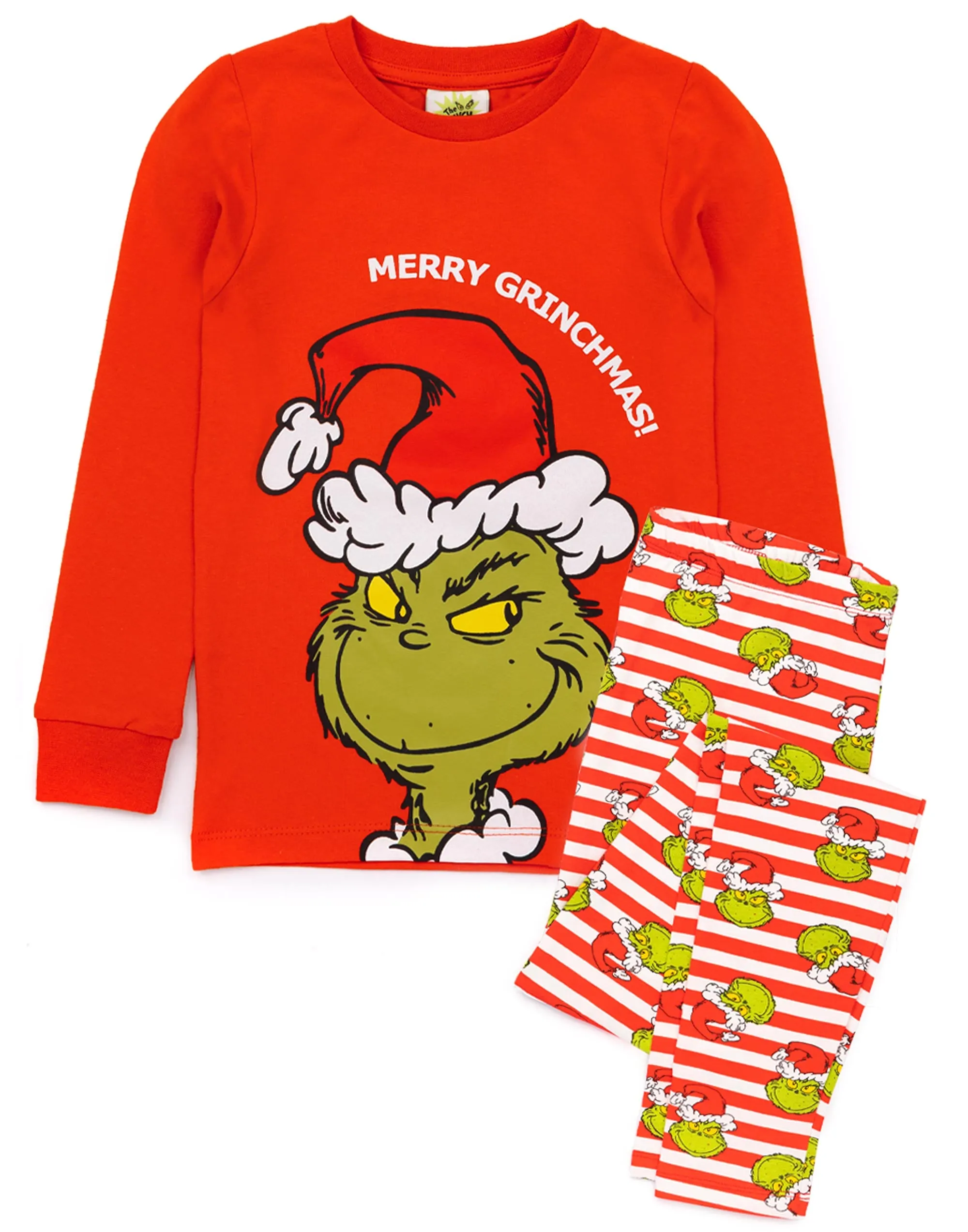 The Grinch Kids Christmas Matching Family Pyjamas - Slim Fit - Red