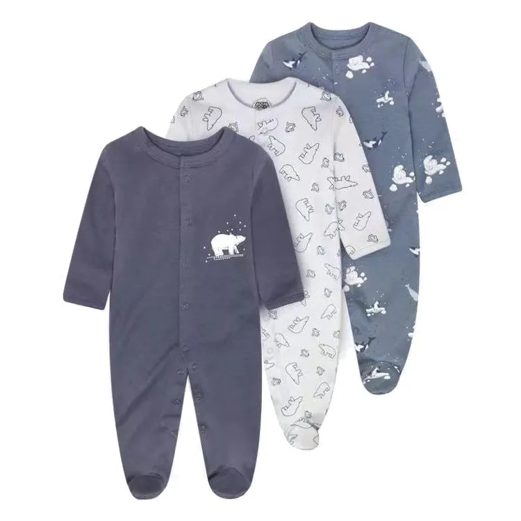 Toddlers and Baby Boys' Snug-Fit Footed Cotton Pajamas, Pack of 3
