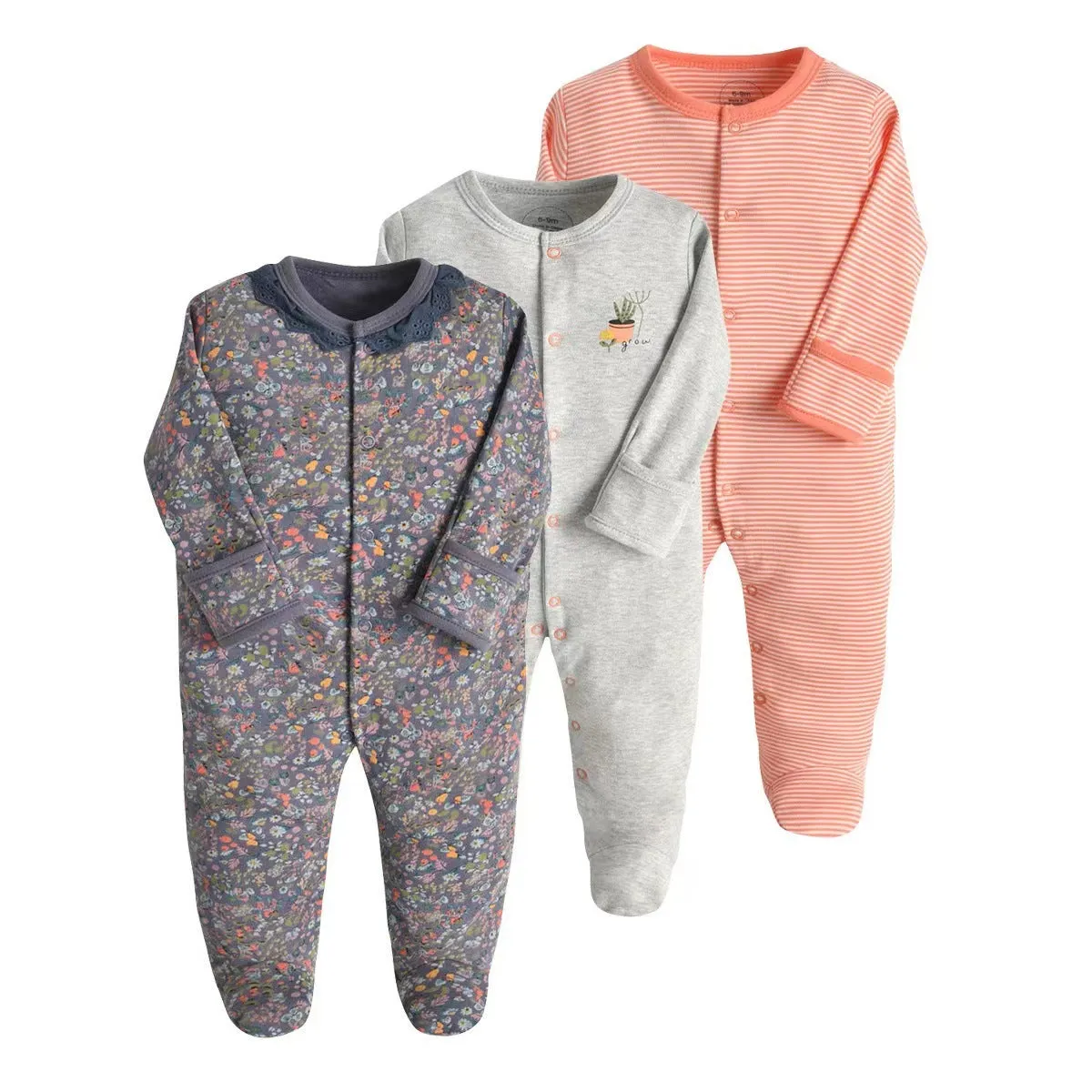 Toddlers and Baby Boys' Snug-Fit Footed Cotton Pajamas, Pack of 3