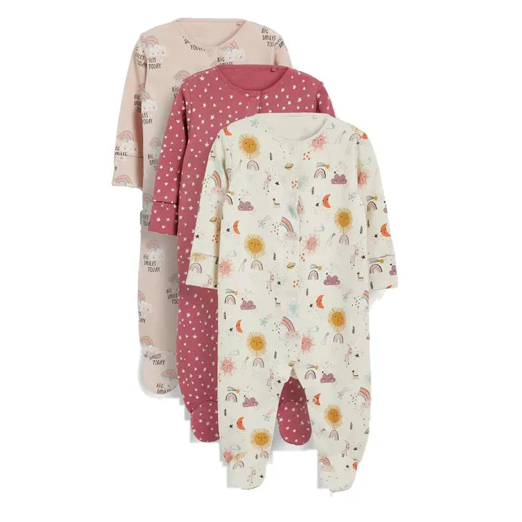 Toddlers and Baby Boys' Snug-Fit Footed Cotton Pajamas, Pack of 3