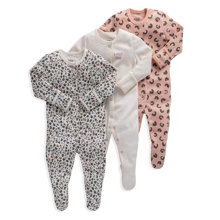 Toddlers and Baby Boys' Snug-Fit Footed Cotton Pajamas, Pack of 3