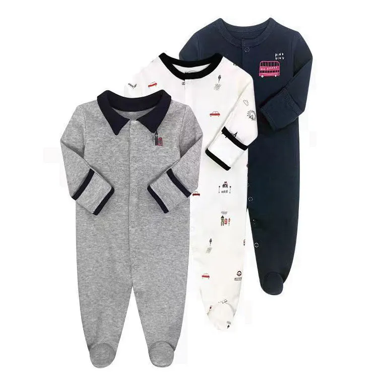 Toddlers and Baby Boys' Snug-Fit Footed Cotton Pajamas, Pack of 3