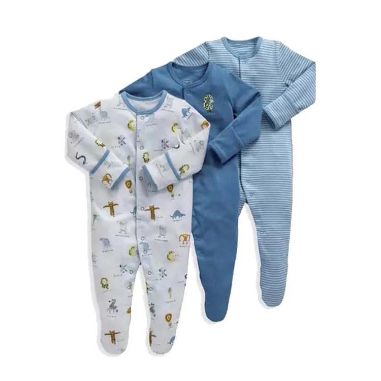 Toddlers and Baby Boys' Snug-Fit Footed Cotton Pajamas, Pack of 3