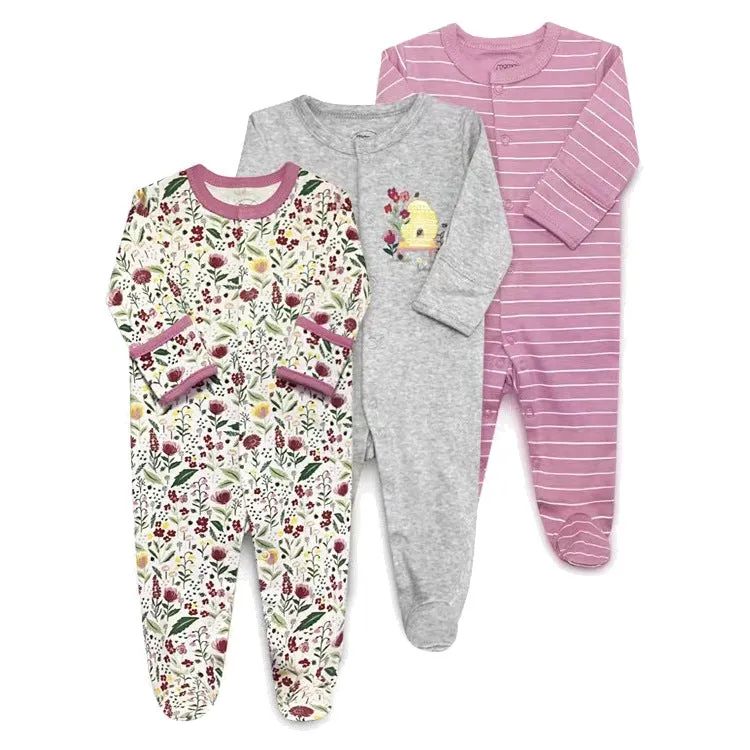 Toddlers and Baby Boys' Snug-Fit Footed Cotton Pajamas, Pack of 3