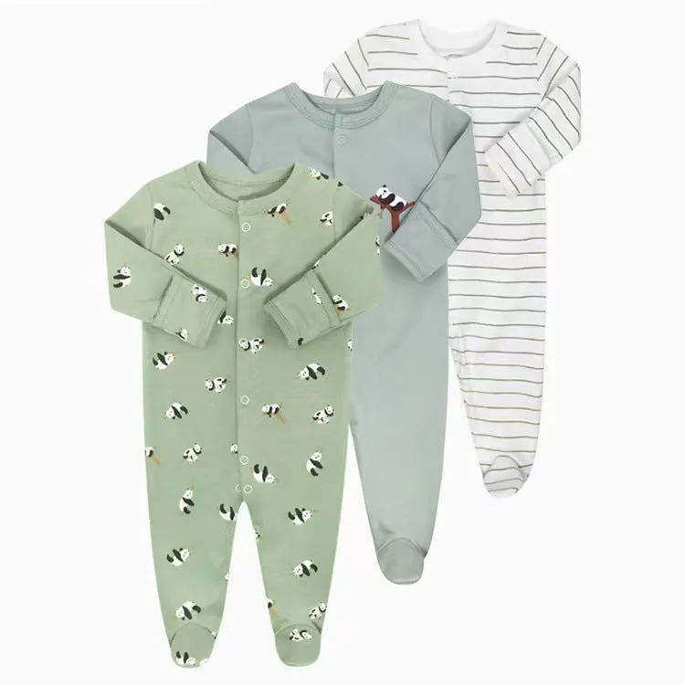 Toddlers and Baby Boys' Snug-Fit Footed Cotton Pajamas, Pack of 3