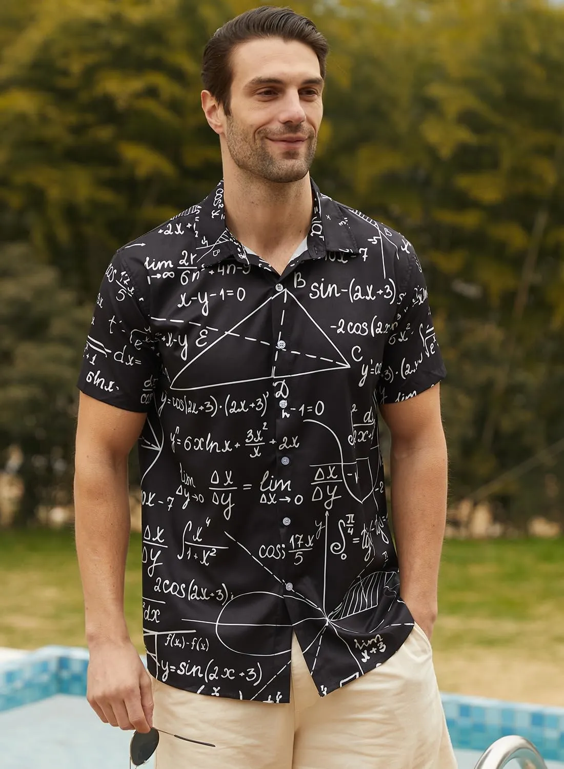 uideazone Mens Funny Hawaiian Shirts 3D Graphic Button Down Short Sleeve Tropical Holiday Beach Aloha Shirt