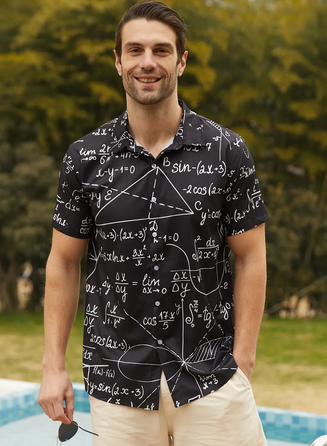uideazone Mens Funny Hawaiian Shirts 3D Graphic Button Down Short Sleeve Tropical Holiday Beach Aloha Shirt