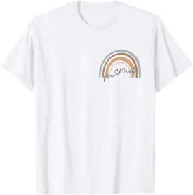 Vintage Boho Rainbow Mama Girl Mom Cute Mother's Day Gift T-Shirt