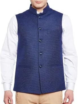 WINTAGE Men's Tweed Bandhgala Festive Nehru Jacket Waistcoat -7 Colors