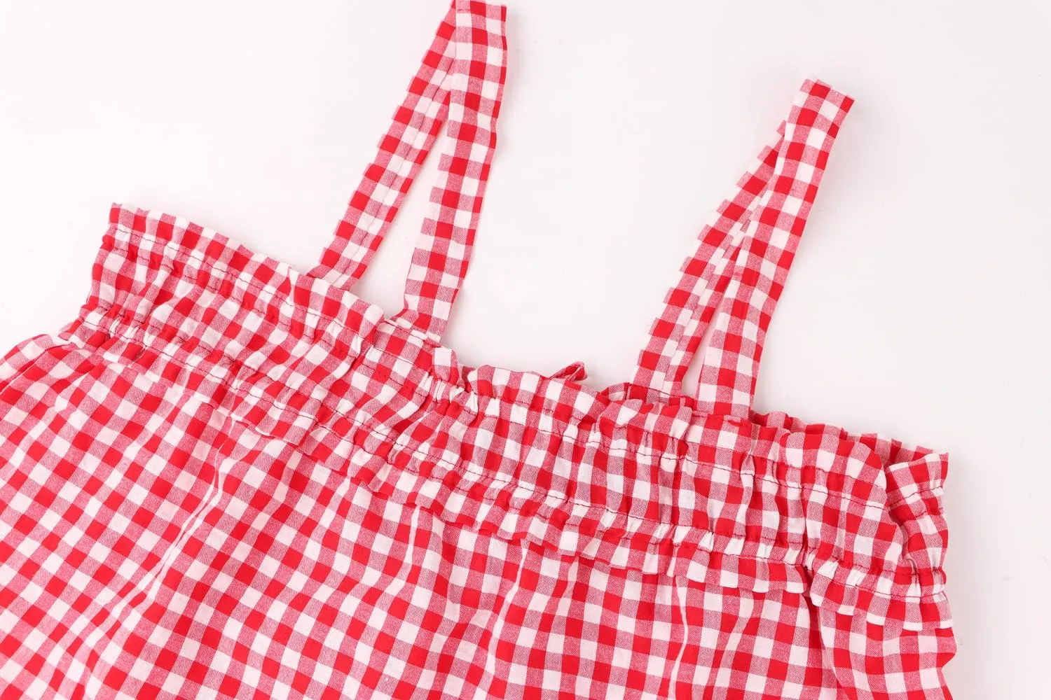 Women Plaid Cropped Camisole Tops Ruched Tie Front Square Neck Backless Loose Cute Crop Cami Tank Adjustable Top
