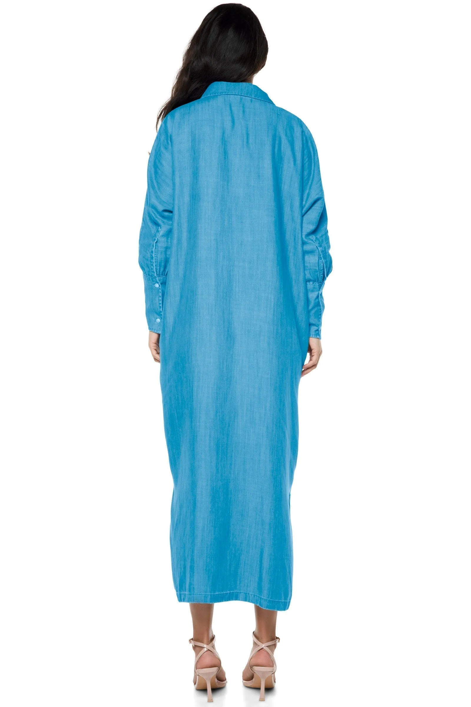 Women's Doral Long Sleeve Button Down Dress  |  Light Indigo Chambray