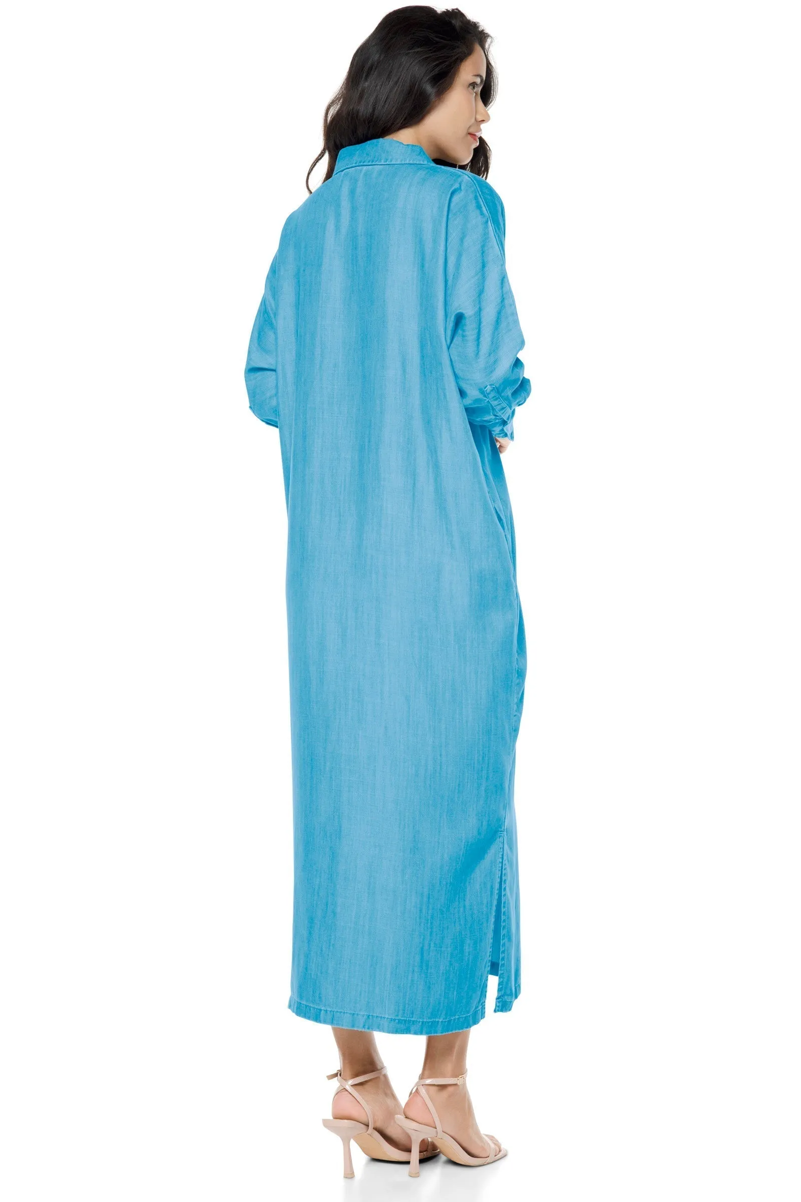Women's Doral Long Sleeve Button Down Dress  |  Light Indigo Chambray