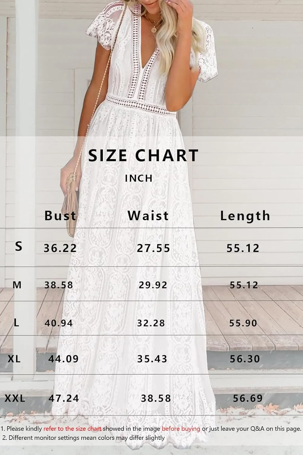 Women's Fall Lace Maxi Wedding Dress Long Sleeve V Neck Flowy A Line Cocktail Formal Party Dress Spring