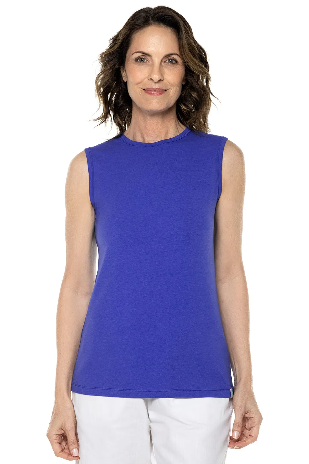 Women's LumaLeo High Neck Tank Top  |  Baja Blue