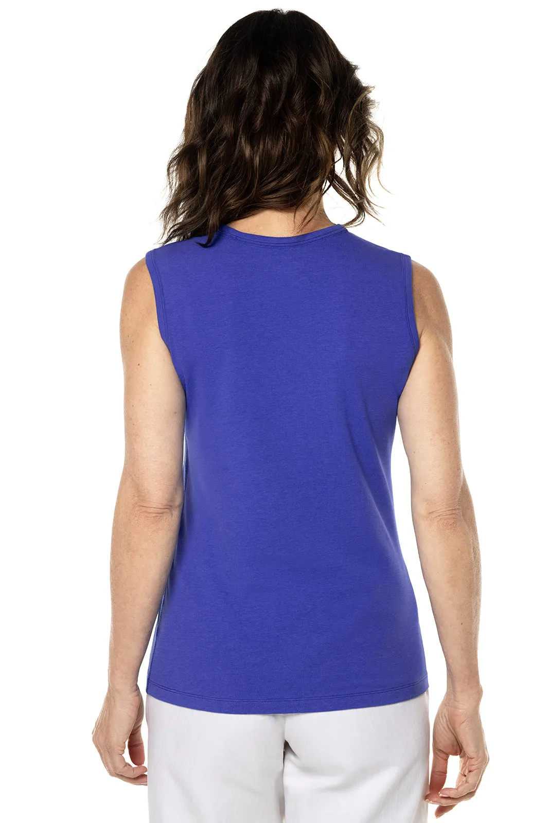 Women's LumaLeo High Neck Tank Top  |  Baja Blue