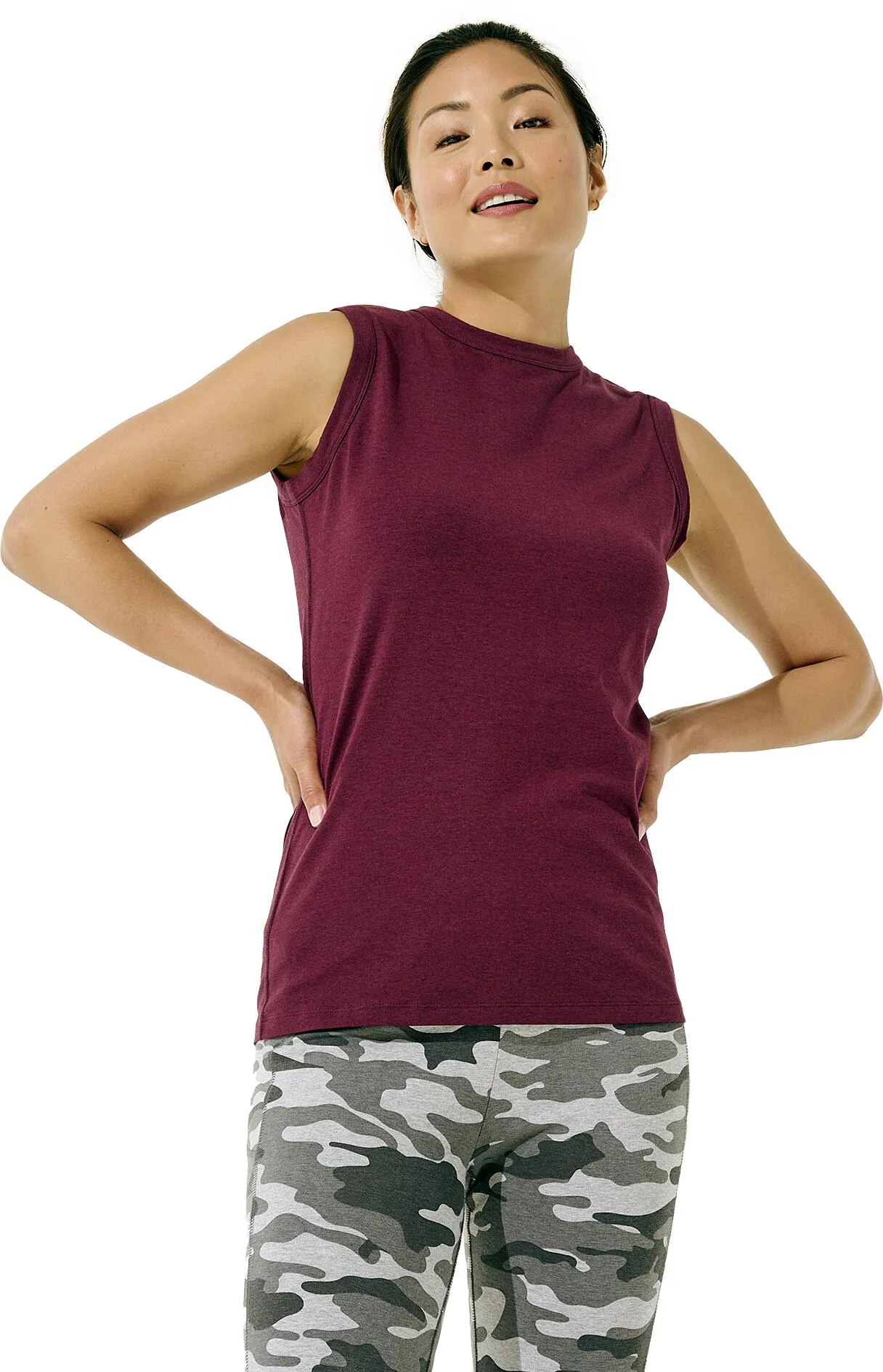 Women's LumaLeo High Neck Tank Top  |  Colmar Burgundy