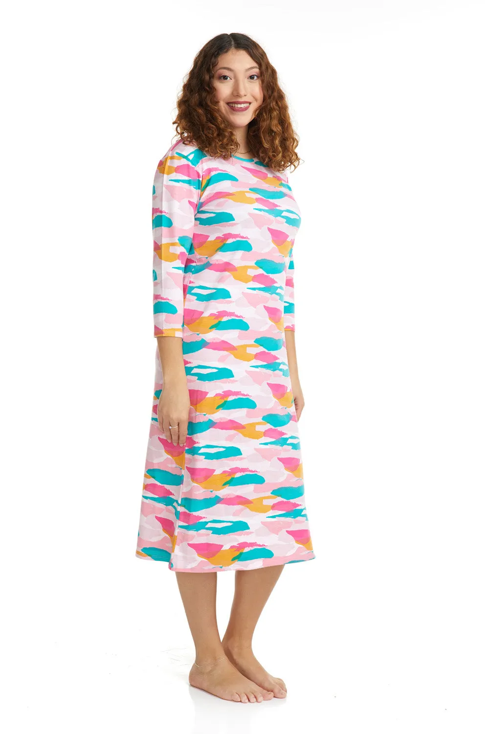 Womens Nightgown - Soft, and Comfortable, Cotton Spandex Pajamas - CAMO - RO130