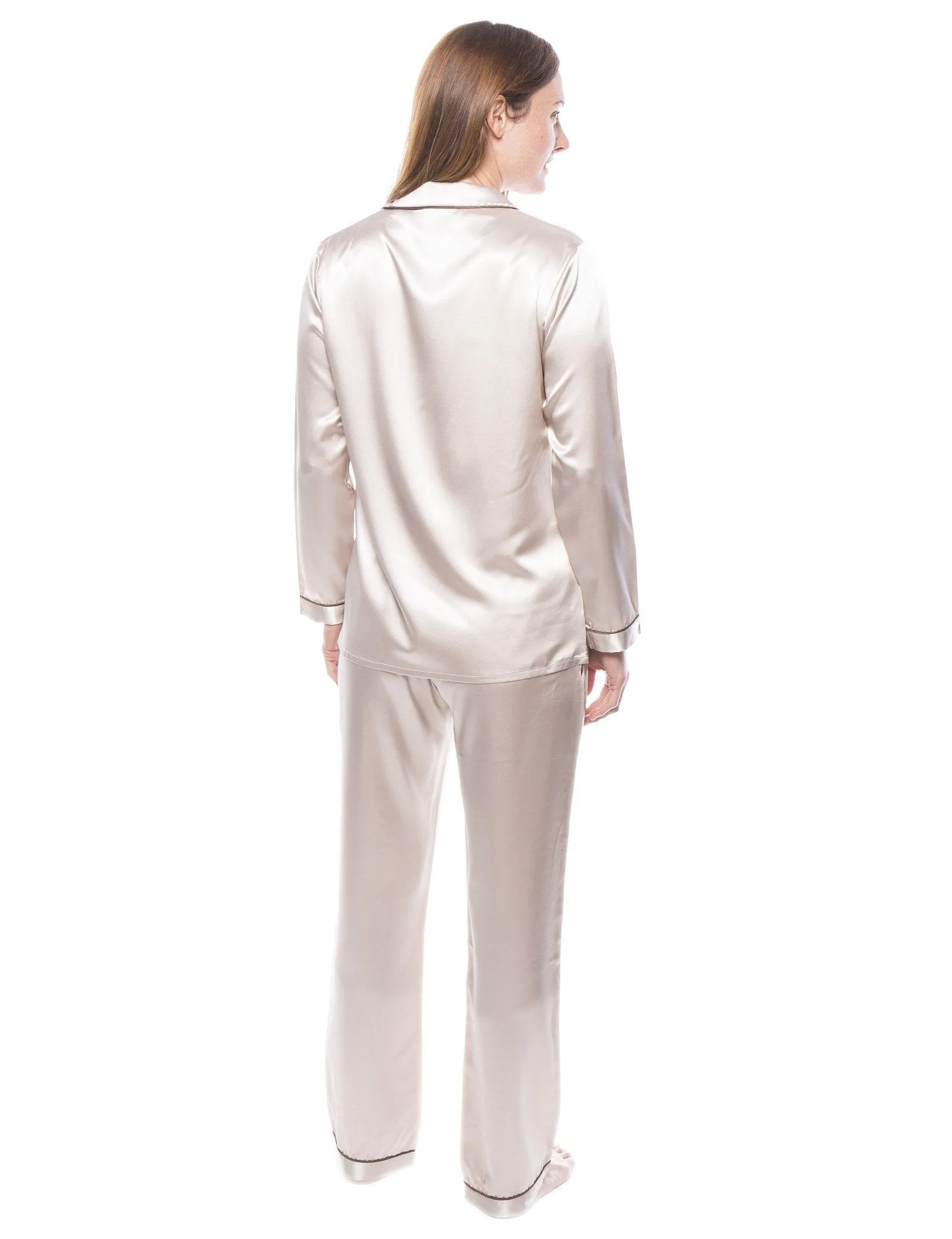 Women's Satin Pajama/Sleepwear Set - Champagne