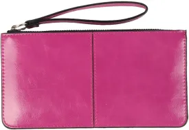 Women's Solid Color PU Leather Wristlet Clutches Purse Wallet Credit ID Cards Holder