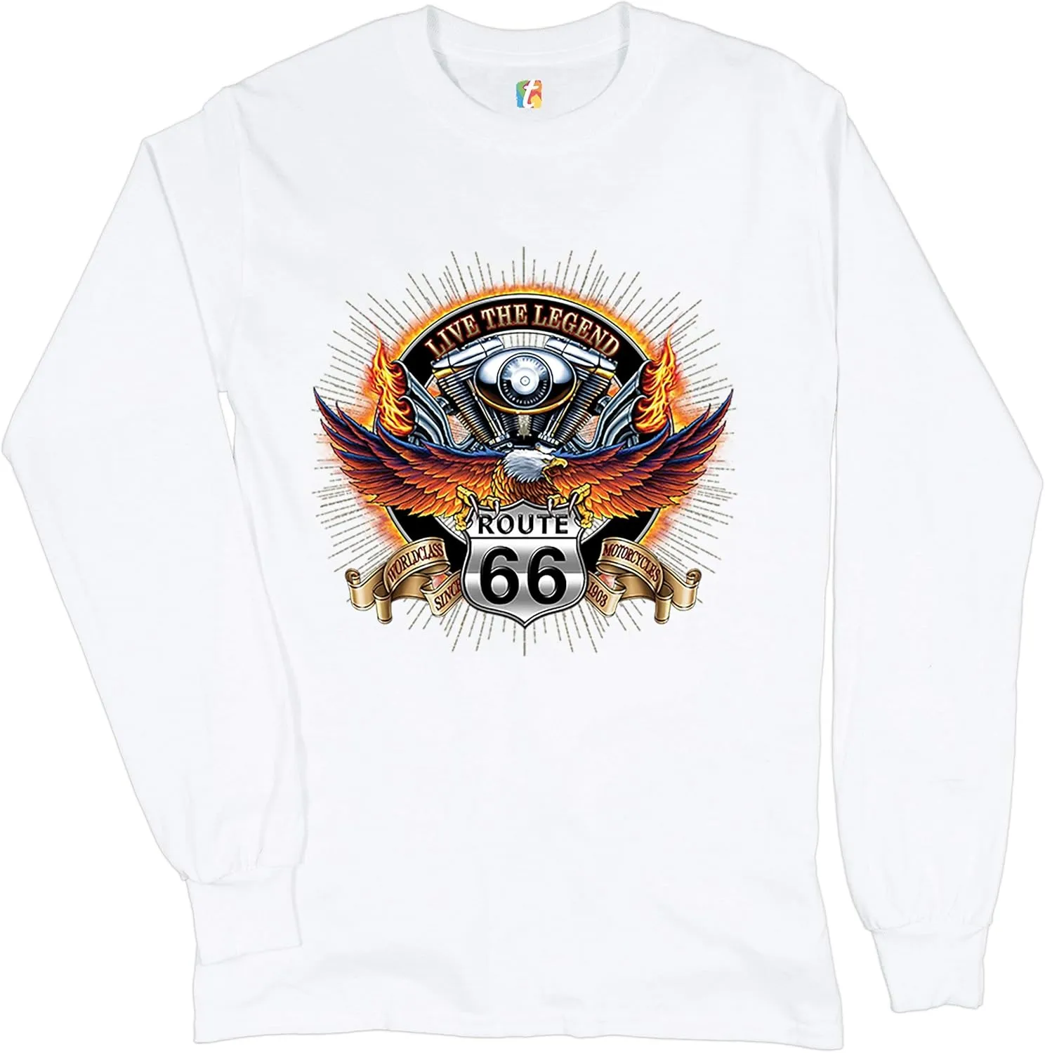 Wordclass Motorcycles Long Sleeve T-Shirt Live The Legend Route 66 Biker